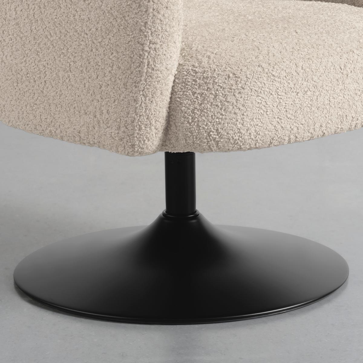 Otočná stolička GIRO, béžová ženilka, max.120 kg - čierna/béžová, Modern, kov/textil (67/68/73cm) - Premium Living