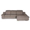 Ecksofa Isona Taupe Chenille - Taupe/Chromfarben, Design, Textil (286/165cm) - Livetastic