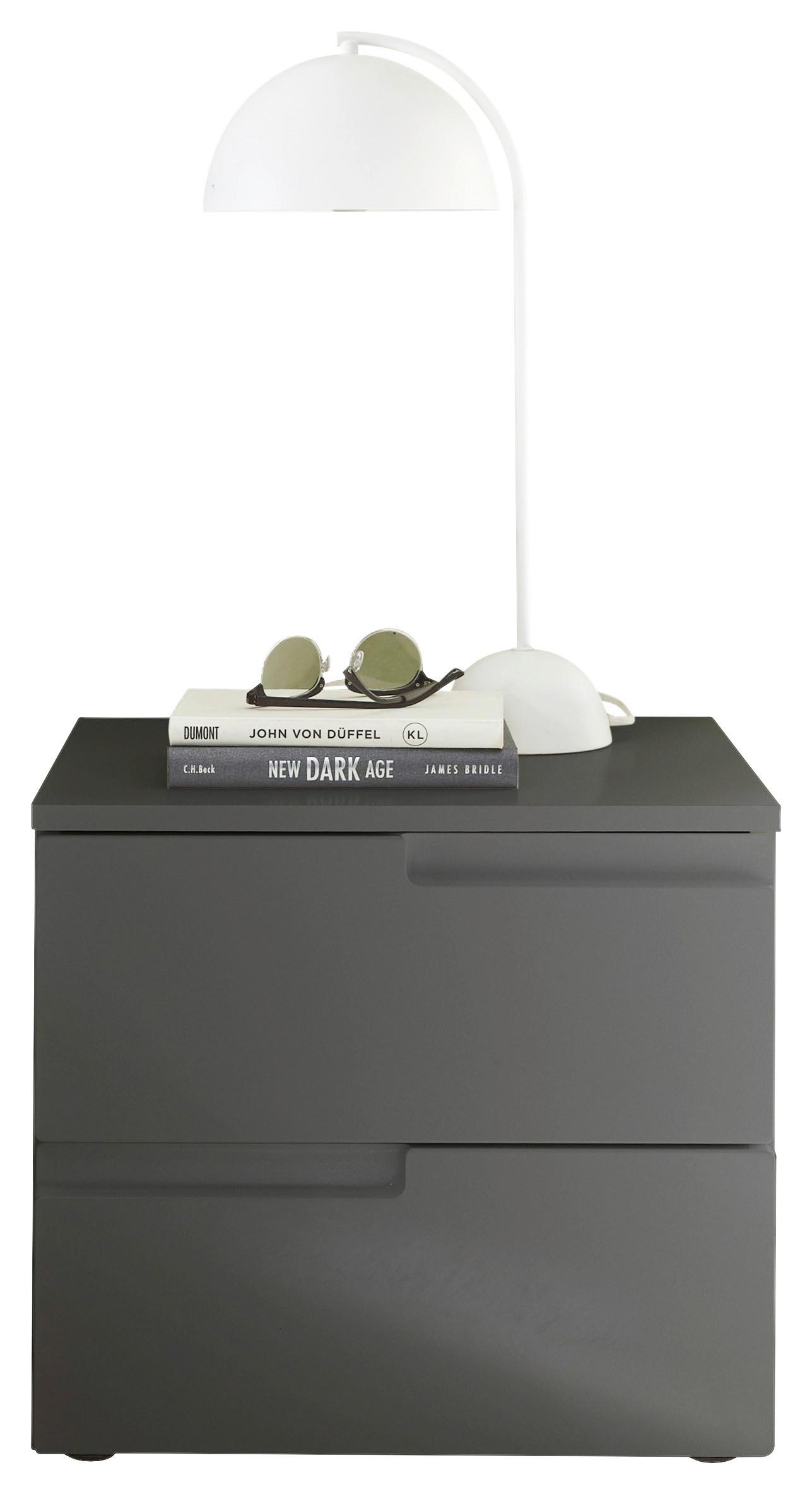 Nachtkästchen Graphitfarben H: 41,7 Cm Spice 2 - Schwarz/Graphitfarben, MODERN, Holzwerkstoff (46,2/41,7/40cm)