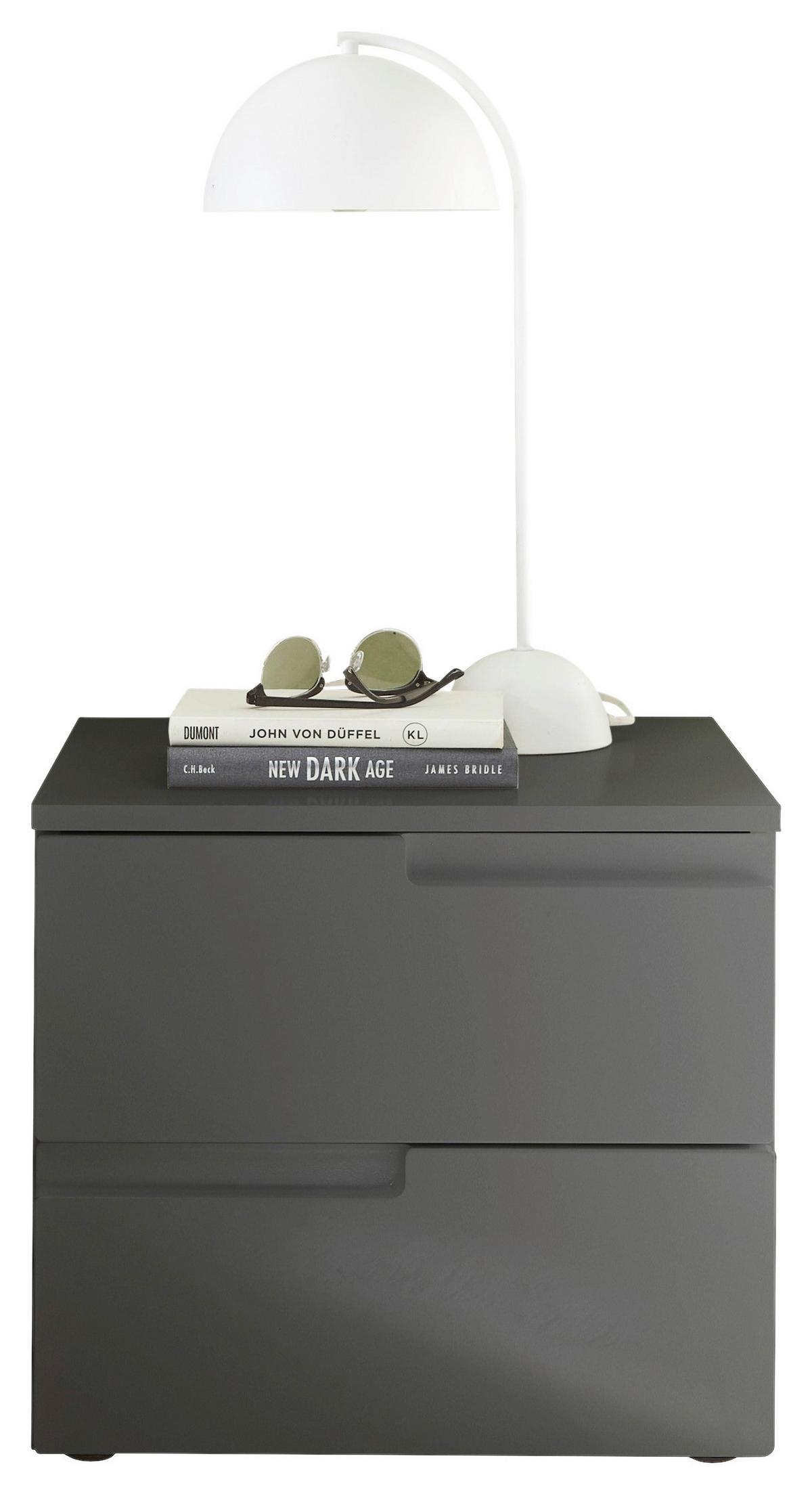 Nachtkästchen Graphitfarben H: 41,7 Cm Spice 2 - Schwarz/Graphitfarben, MODERN, Holzwerkstoff (46,2/41,7/40cm)