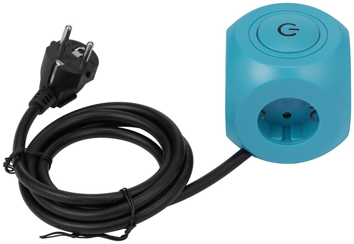 Multistecker Nua - Blau, Basics, Kunststoff/Metall (7,9/7,9/8,3cm) - Ondega