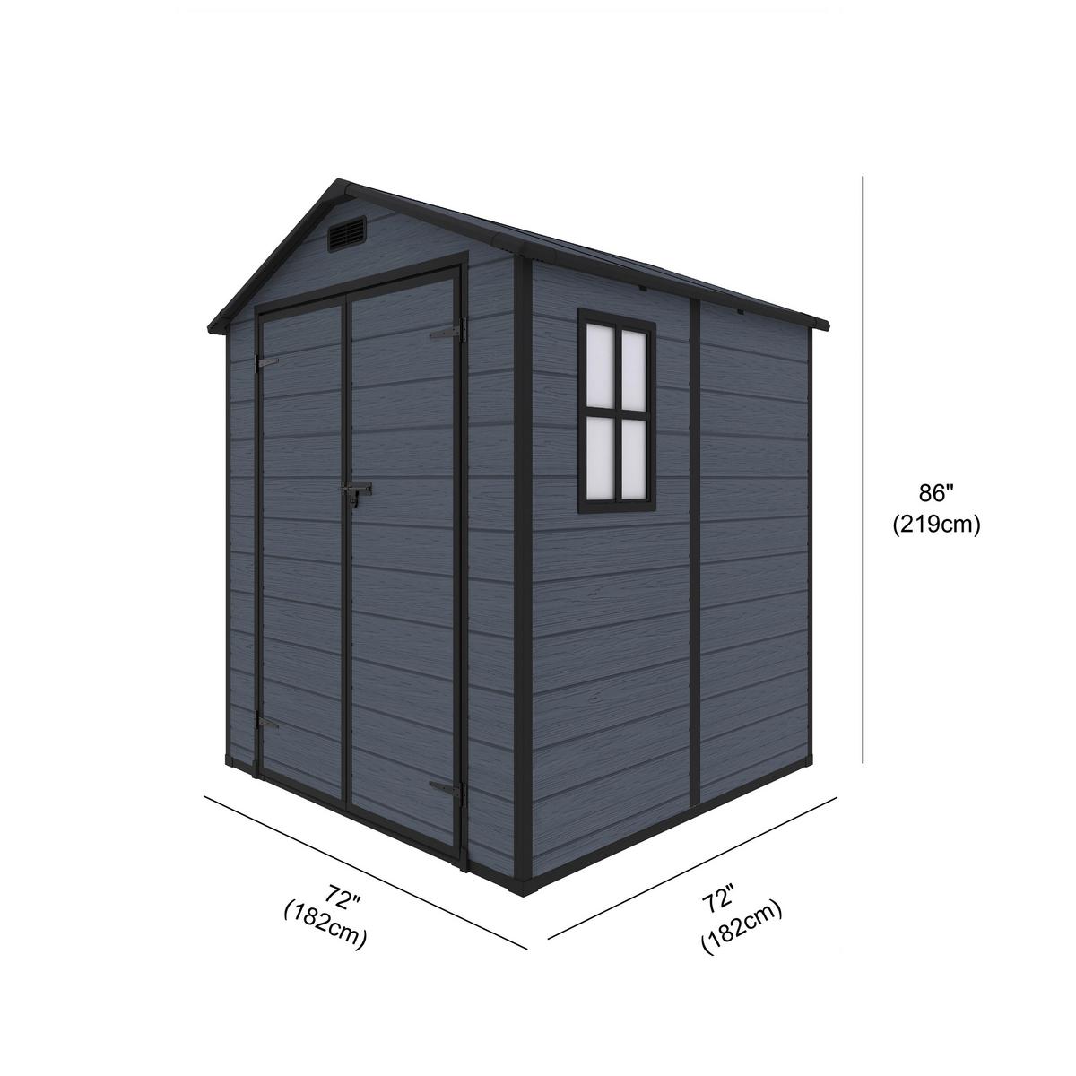 Gartenhaus Nantes - Grau, MODERN, Kunststoff/Metall (182/219/182cm) - Beldano