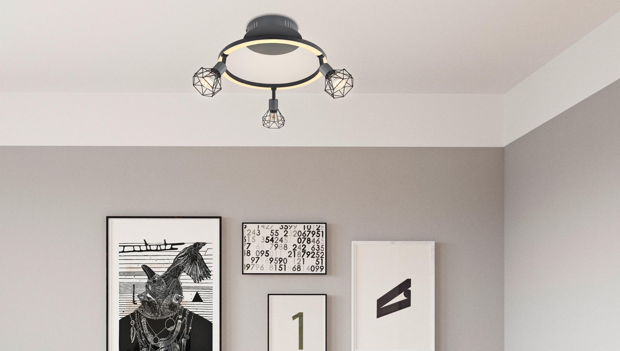 Strahler 57035-3 - Graphitfarben/Schwarz, Basics, Metall (46/38,5/20cm) - Globo