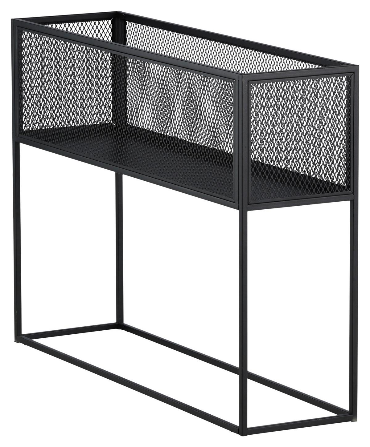 Bücherwand Netz - Schwarz, Design, Metall (110/80/30cm) - Livetastic