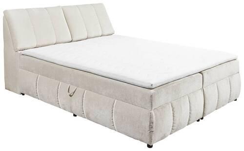 Boxbett Mit Topper+bettkasten 180x200 Cm Valencia - Beige/Schwarz, MODERN, Holzwerkstoff/Textil (180/200cm) - MID.YOU