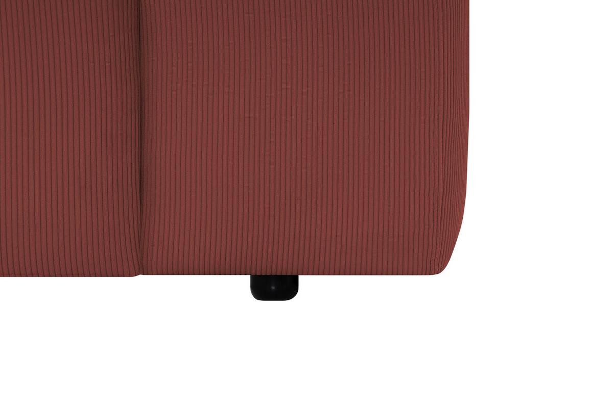 Ecksofa Hannah Rot 200x304 cm - Rot/Schwarz, Design, Textil (200/304cm) - MID.YOU
