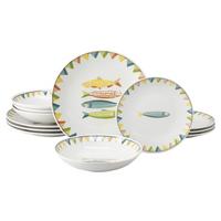 Tafelservice Sardinhas Steinzeug, 12 -Teilig. - Multicolor, Basics, Keramik - Creatable