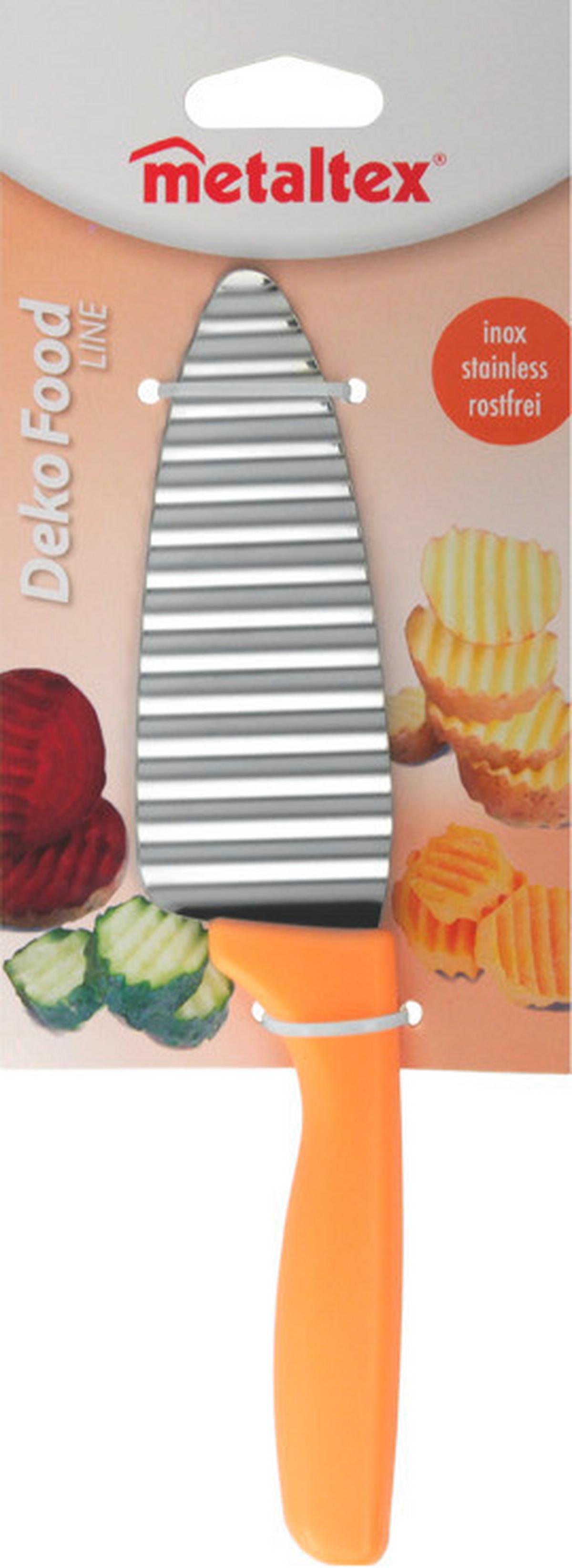 Díszítő Kés Hullámos - narancs, műanyag (9.5/26/2.1cm)