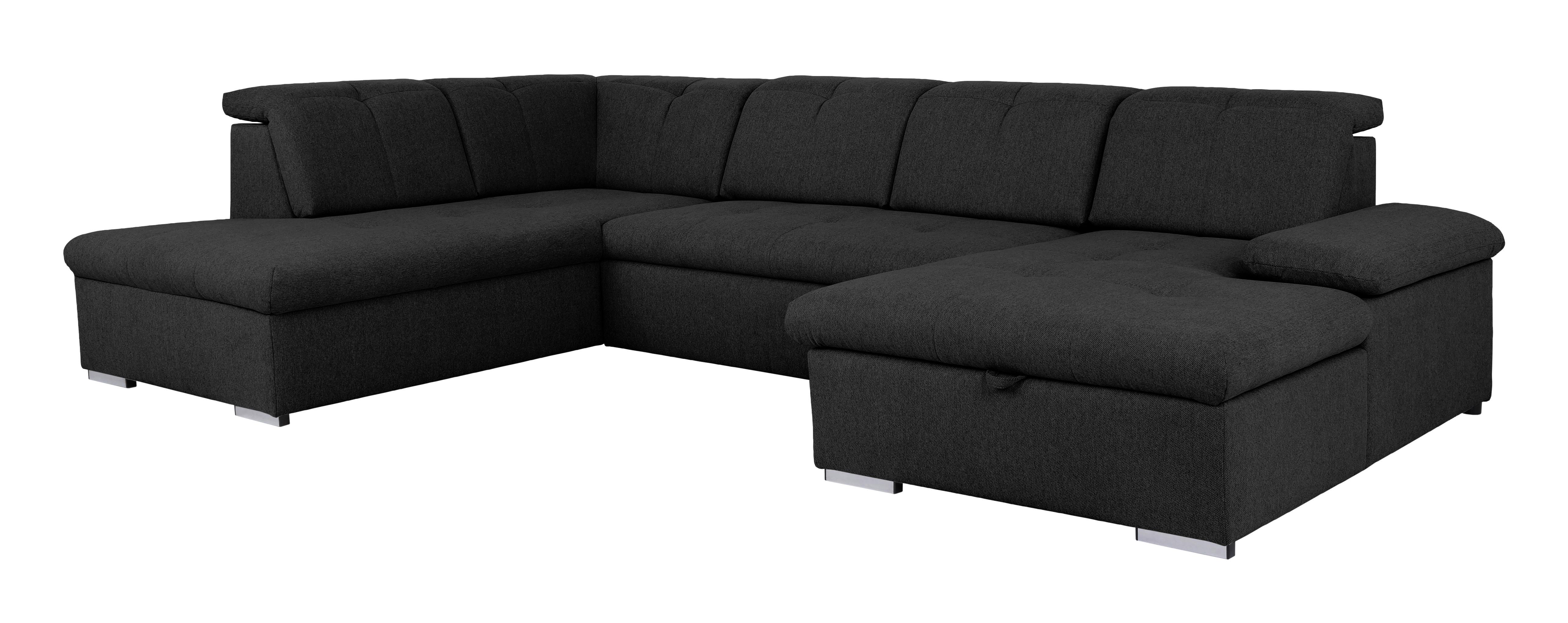 Wohnlandschaft Ramzes Schwarz U: 173x328x215 Cm - Schwarz/Grau, Design, Textil (173/328/215cm) - MID.YOU