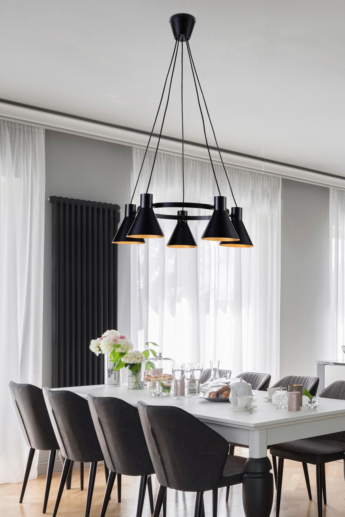 Pendelleuchte 35-71163 More - Goldfarben/Schwarz, Design, Metall (65/65/100cm)
