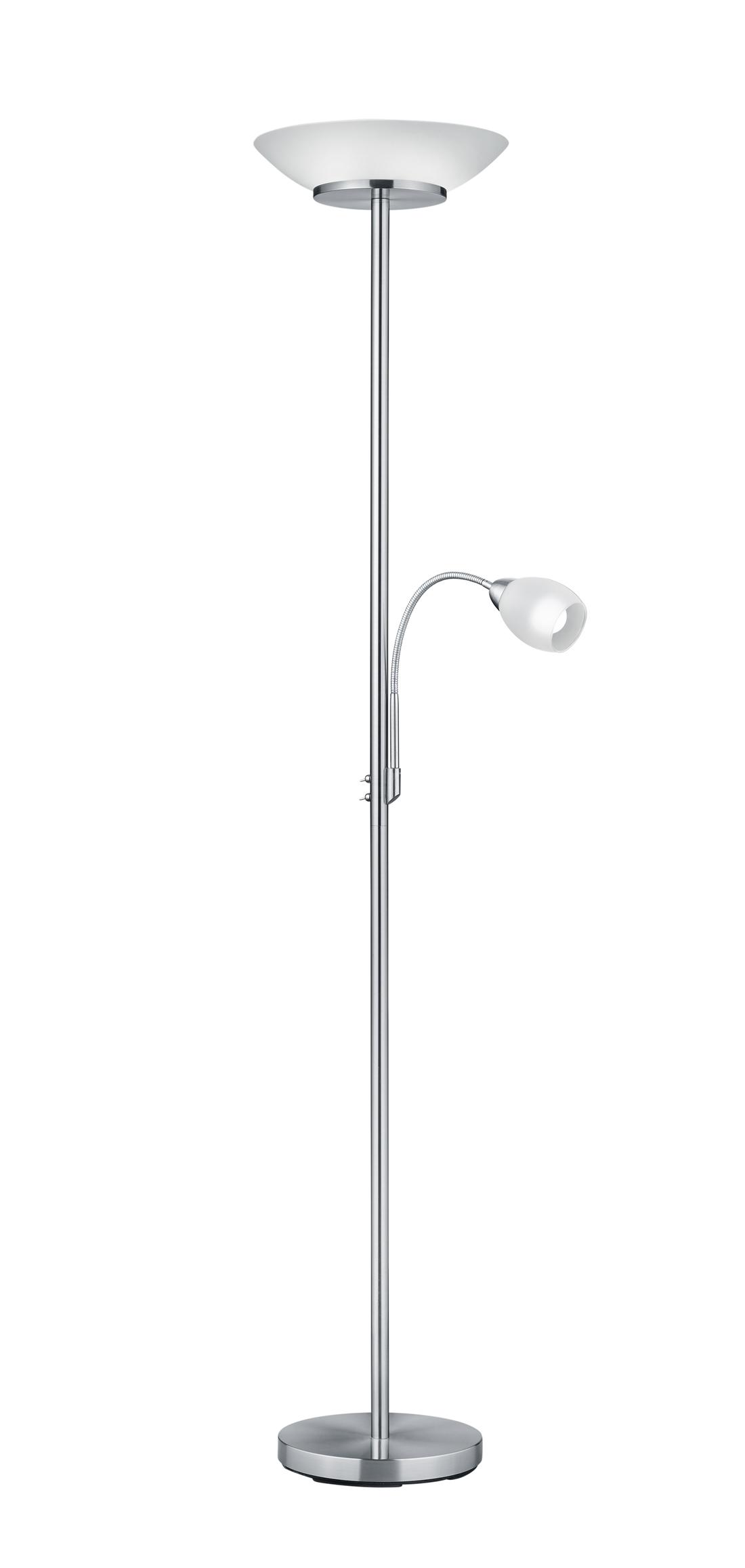 Stehleuchte R40063107 Gerry *sbn* - Weiß/Nickelfarben, Basics, Glas/Metall (34/180cm)