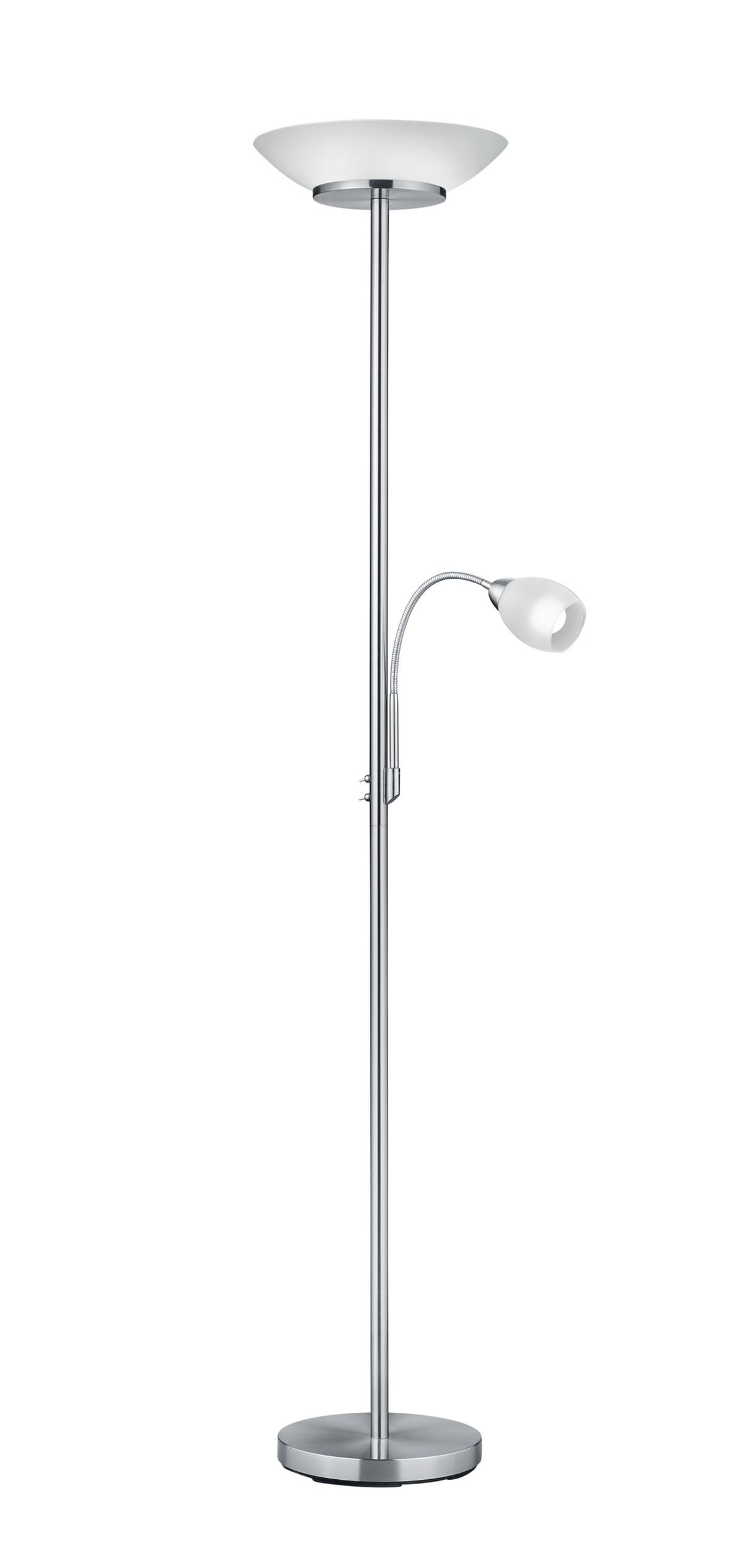 Stehleuchte R40063107 Gerry *sbn* - Weiß/Nickelfarben, Basics, Glas/Metall (34/180cm)
