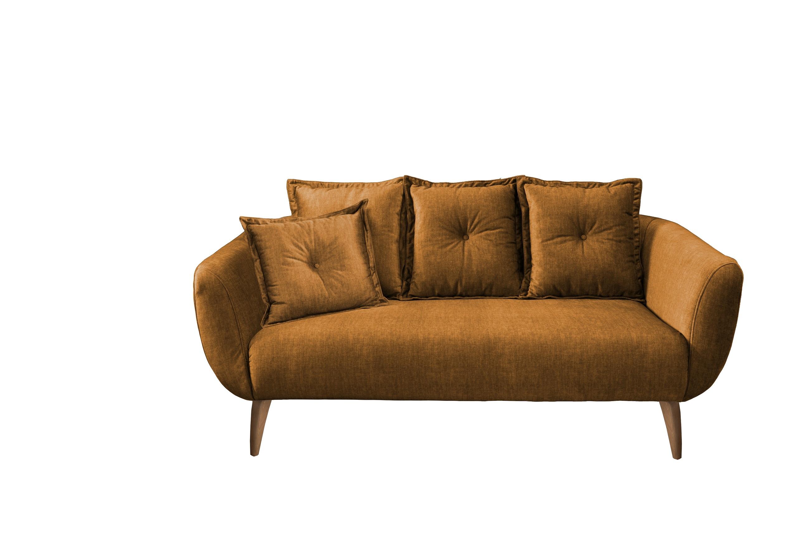 2,5-Sitzer Baggio Gelb B: 196 cm - Gelb/Buchefarben, MODERN, Textil (196/94/103cm) - Livetastic