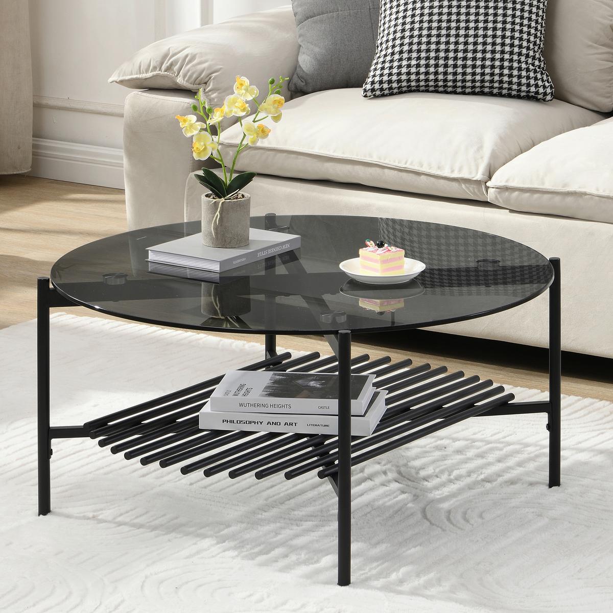 COUCHTISCH Schwarz L: 80cm - Schwarz, Design, Glas/Metall (80/80/40cm) - MID.YOU
