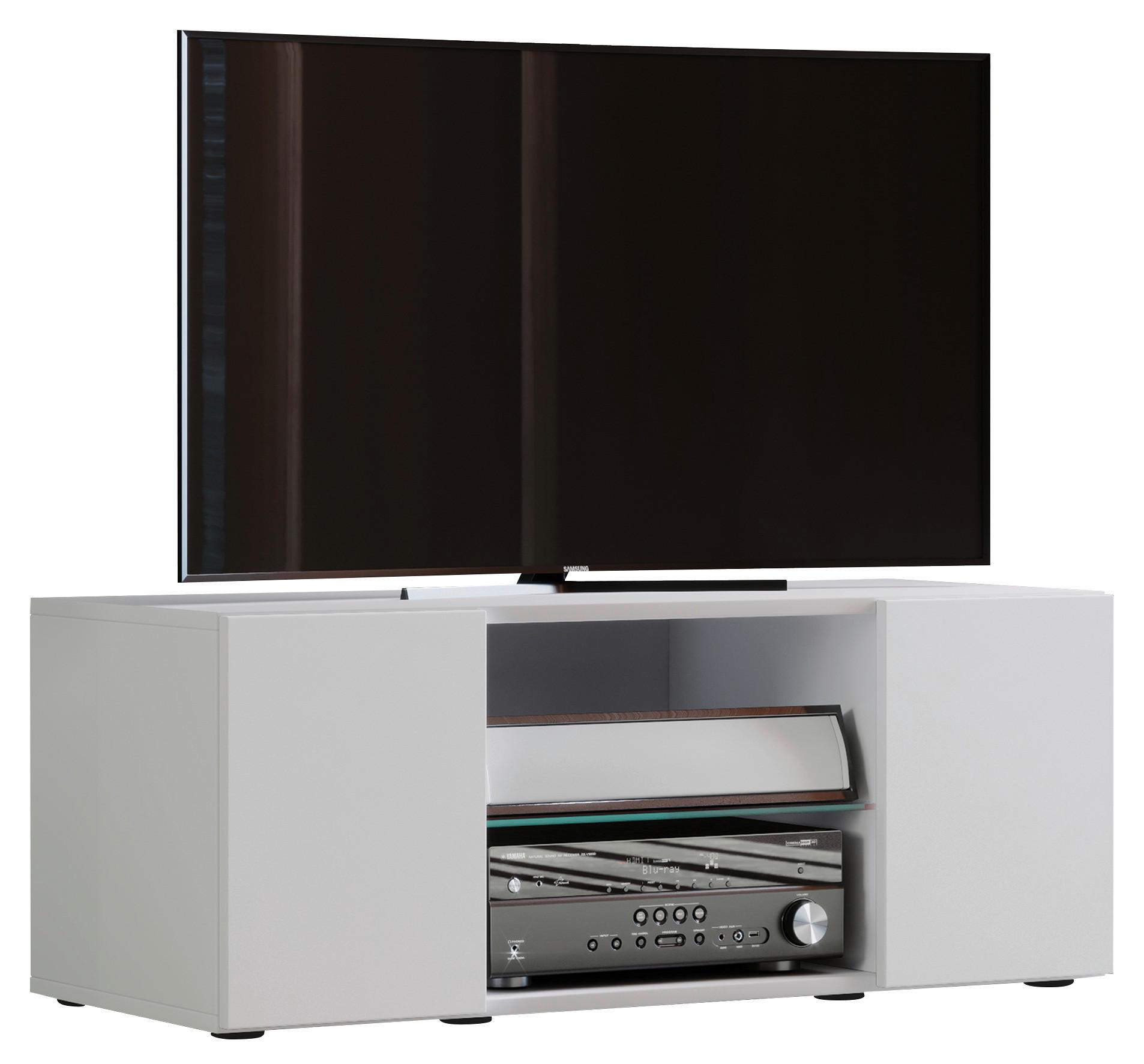 TV-skříňka Lowina š: 95 cm bílá - bílá/černá, Konvenční, kompozitní dřevo/plast (95/40/36cm) - MID.YOU