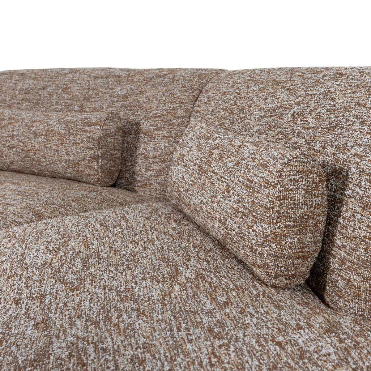 BIGSOFA Batavier Hellbraun B: 320cm - Hellbraun/Schwarz, Design, Textil (320/74/174cm) - Livetastic