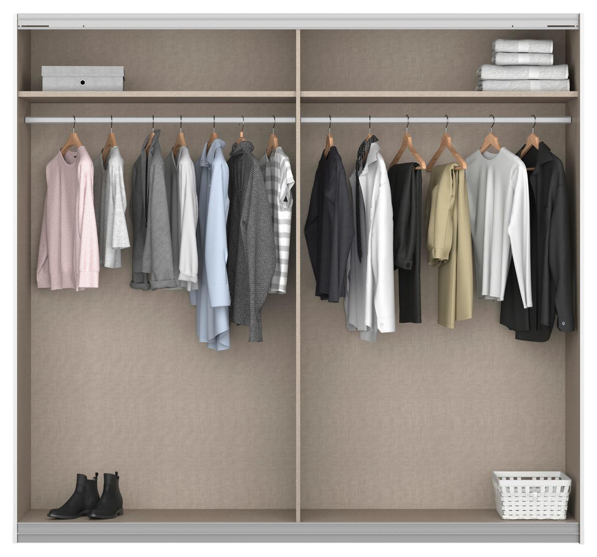Schwebetürenschrank Tampa Anthrazit/eiche Dekor B: 226cm - Anthrazit/Eiche Artisan, KONVENTIONELL, Holzwerkstoff (226/210/62cm) - Rauch Möbel