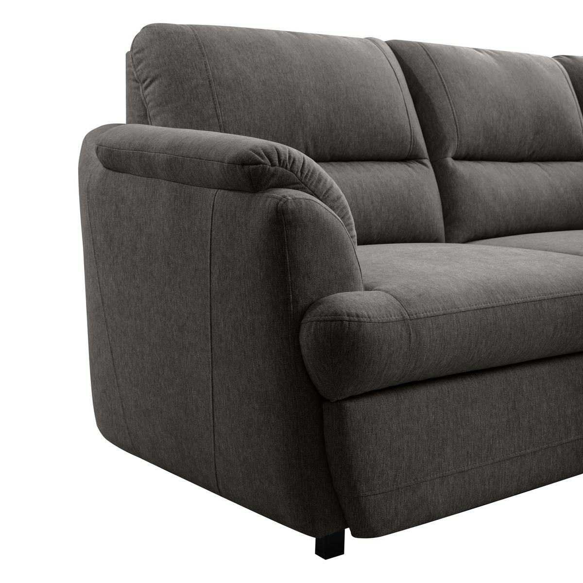 Ecksofa Gusto Braun S: 240x200 cm - Greige/Schwarz, Basics, Textil (240/200cm)