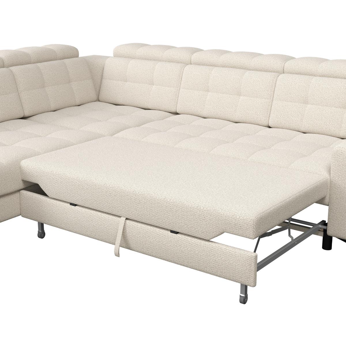 Ecksofa Barletta New Velours Beige, 228x289cm - Beige/Schwarz, ROMANTIK / LANDHAUS, Textil (228/289cm) - Luca Bessoni