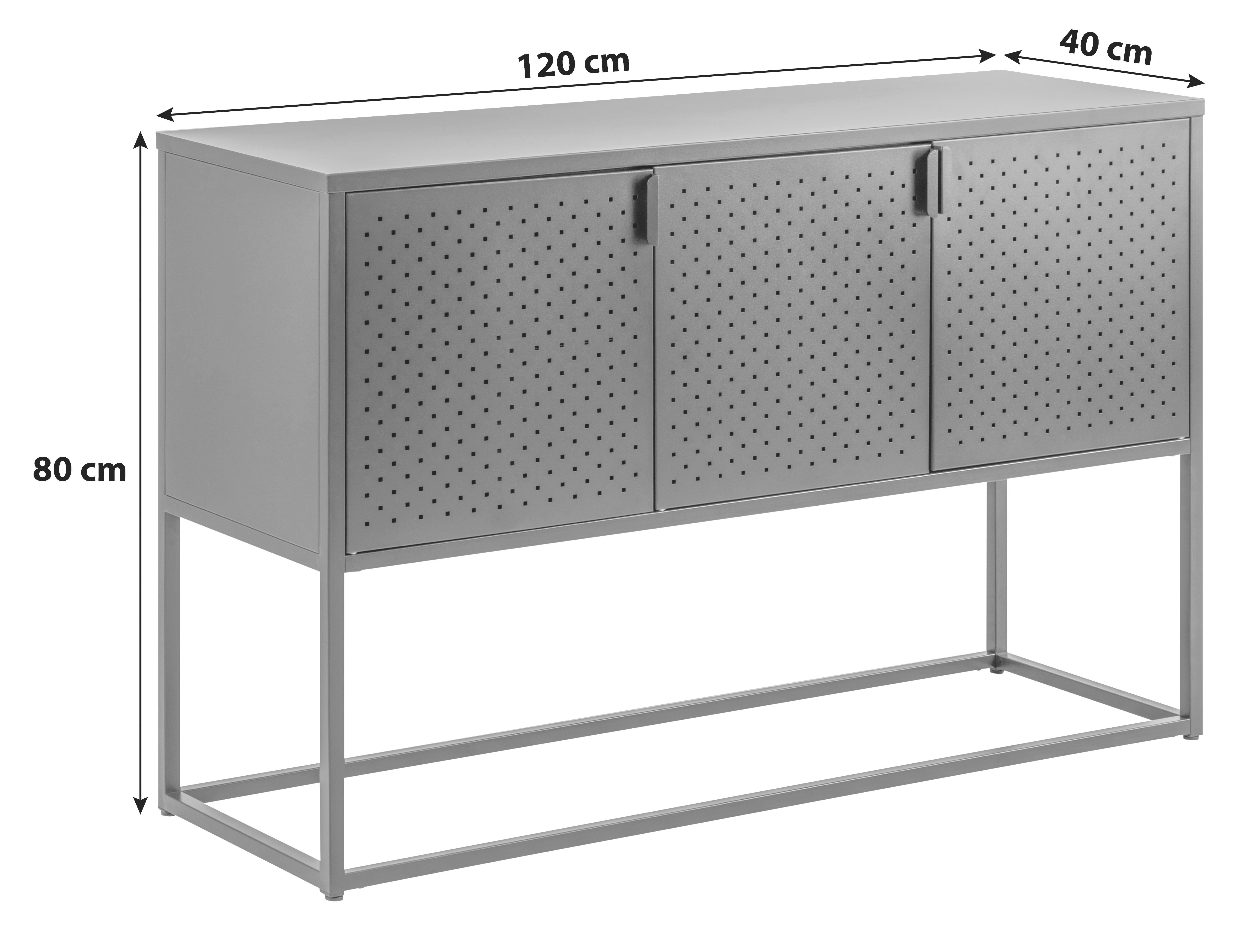 Wendiges, geradliniges Sideboard in Schwarz aus Metall