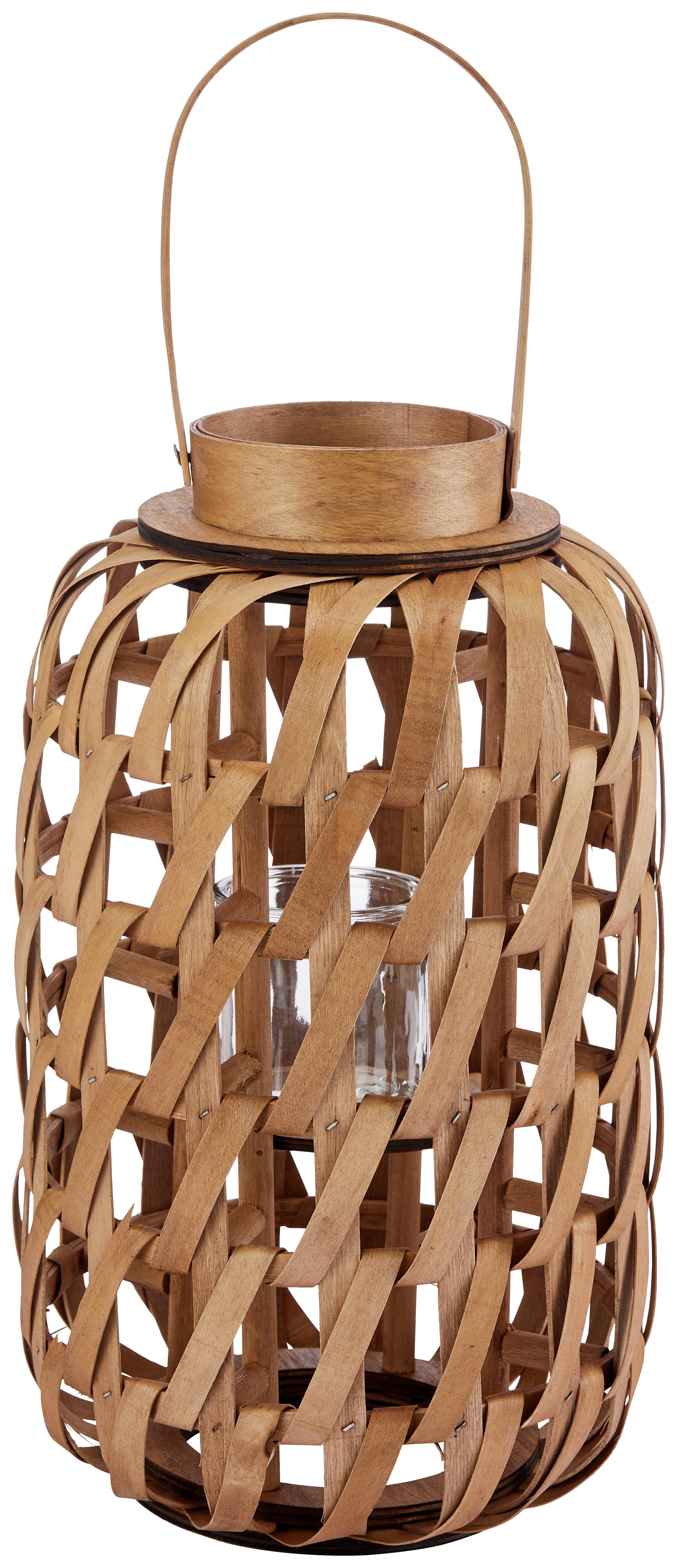 Windlicht Holz Braun Ø 22 Cm - Braun, MODERN, Holz (22/40cm)