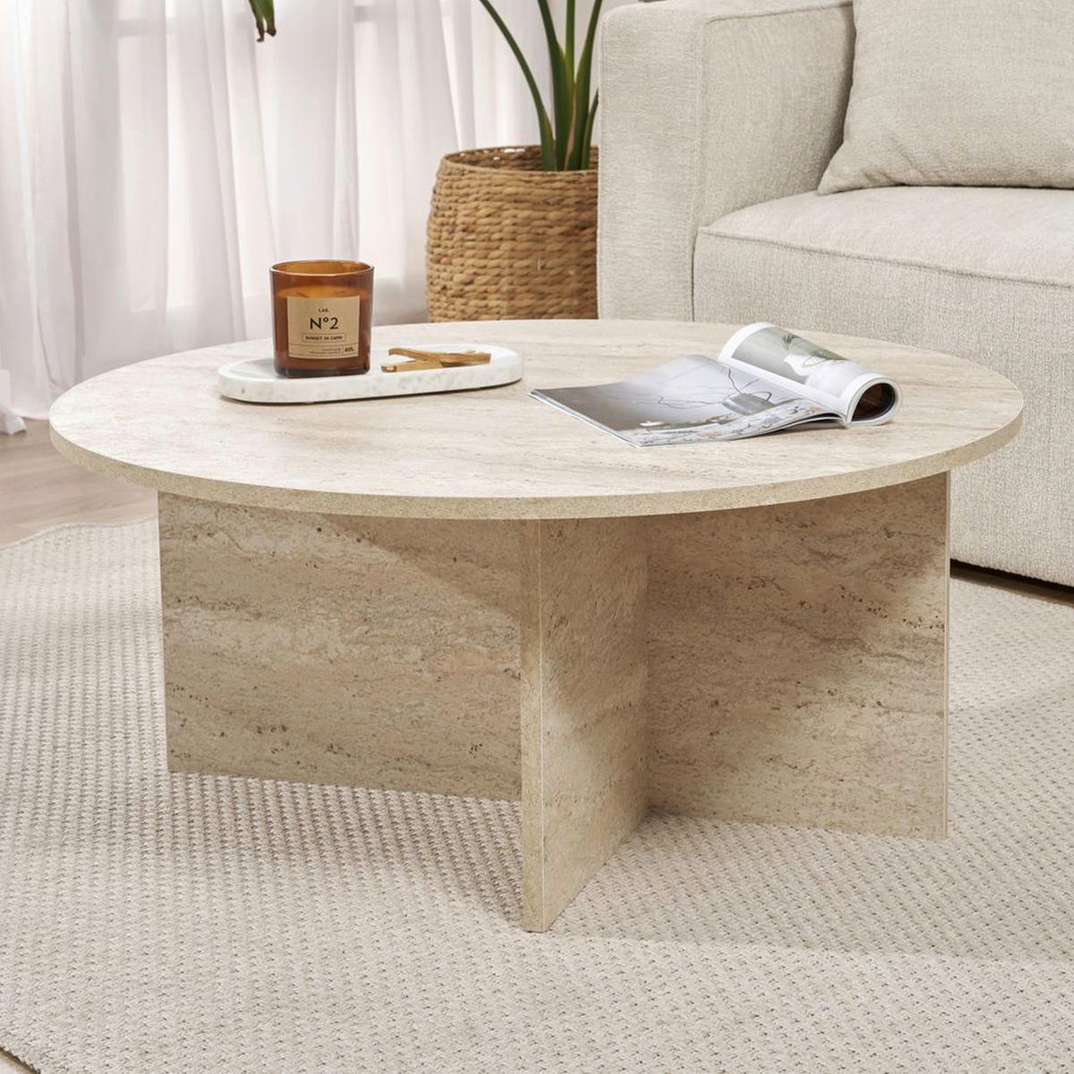 COUCHTISCH Soleil Creme L: 90cm - Creme, Design, Holzwerkstoff (90/90/40cm) - MID.YOU