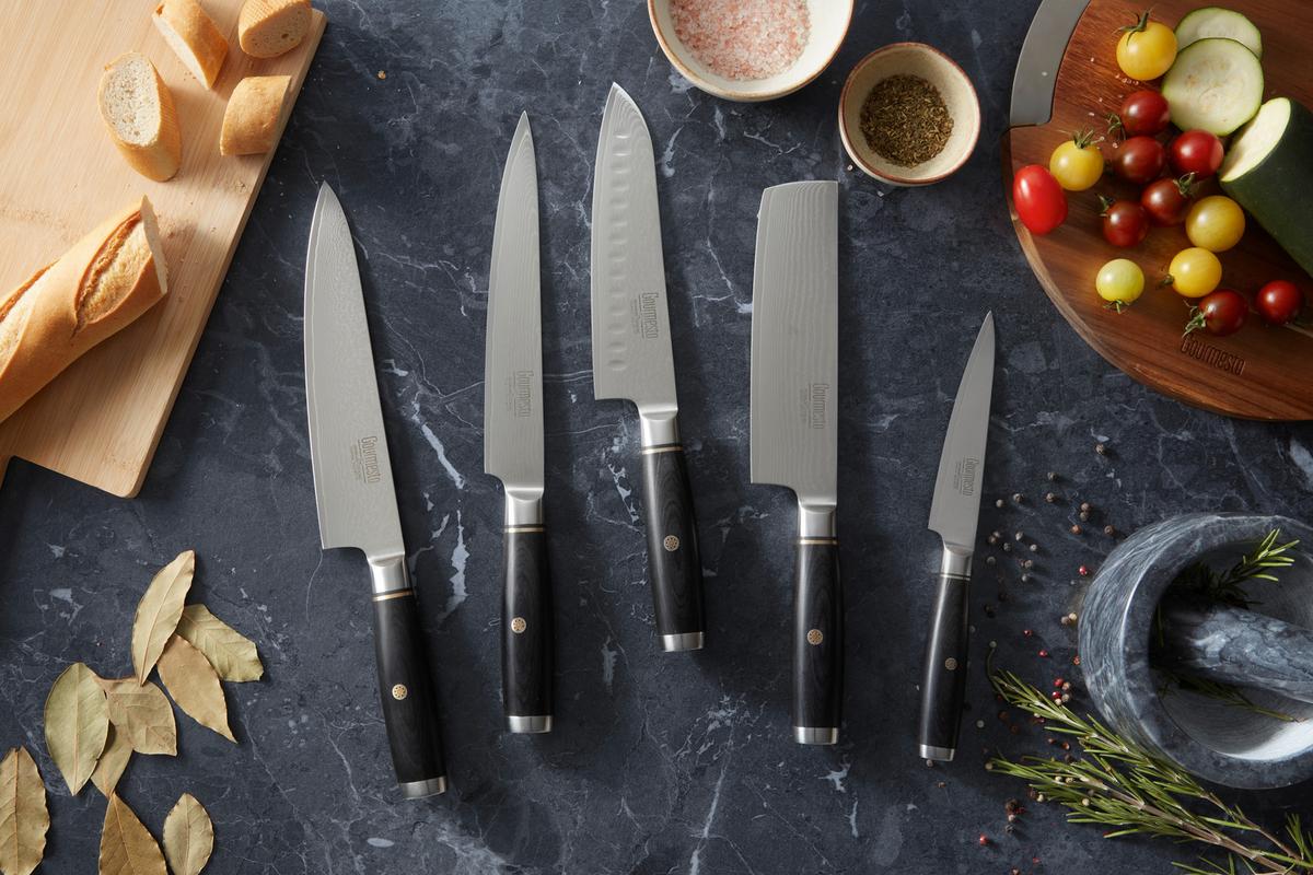 Nůž Santoku Profi Line, čepel: 17,8cm - barvy stříbra, Moderní, kov (29cm) - Gourmesto