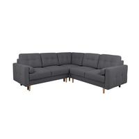 Ecksofa Noret Dunkelgrau S: 242x242 Cm - Dunkelgrau/Buchefarben, Design, Textil (242/242cm) - MID.YOU