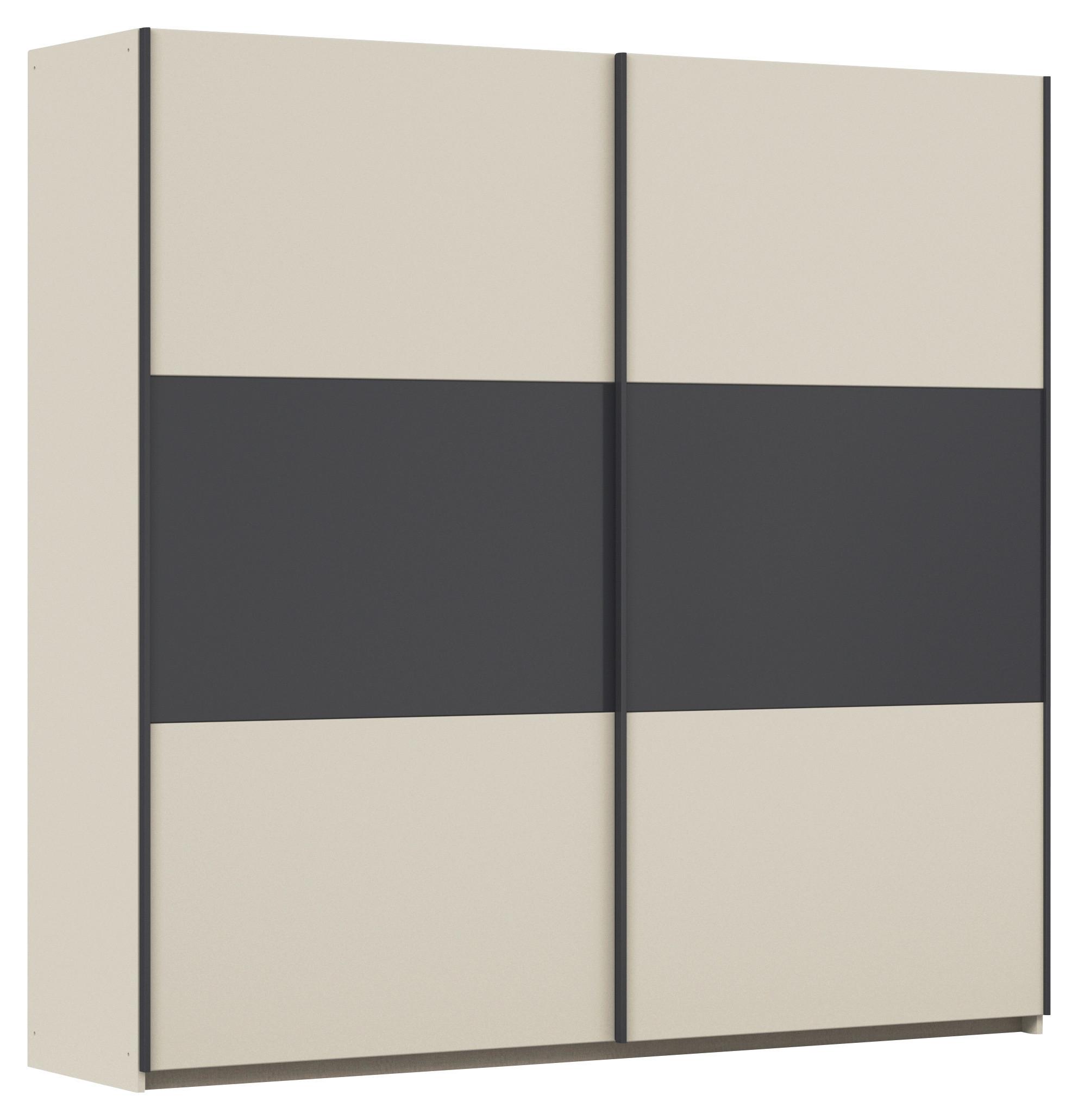 Schwebetürenschrank Neo Grau Champagner B: 218 cm