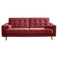 3-Sitzer-Sofa mit Schlaffunkt. + Bettkasten Fjord Beere - Beere/Eichefarben, MODERN, Holzwerkstoff/Textil (222/86/90cm) - MID.YOU