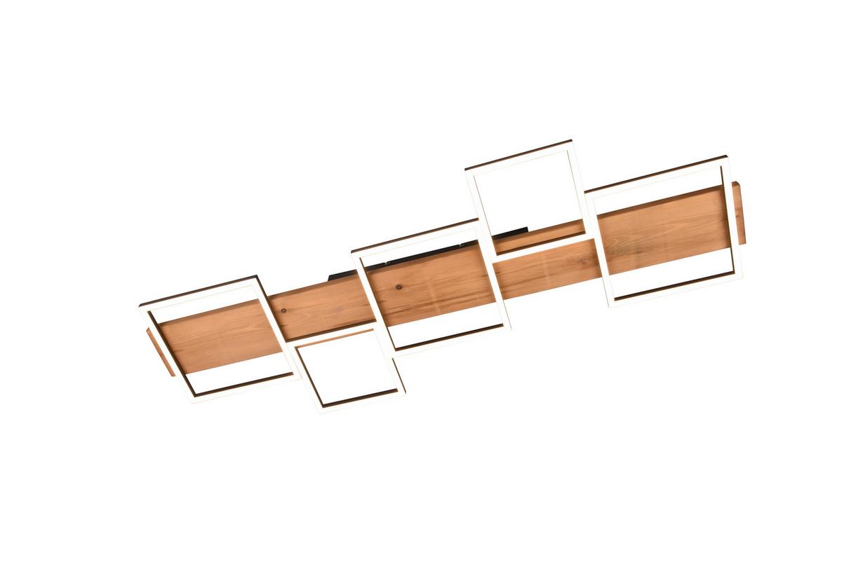 Led-deckenleuchte Harper L: 115 Cm, Dimmbar - Schwarz/Braun, Natur, Holz/Metall (115/7,5/44,5cm) - Trio Leuchten