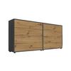 Sideboard Mailand1 B:158cm Eiche Artisan - Anthrazit/Schwarz, MODERN, Holzwerkstoff (158/73/33cm) - MID.YOU