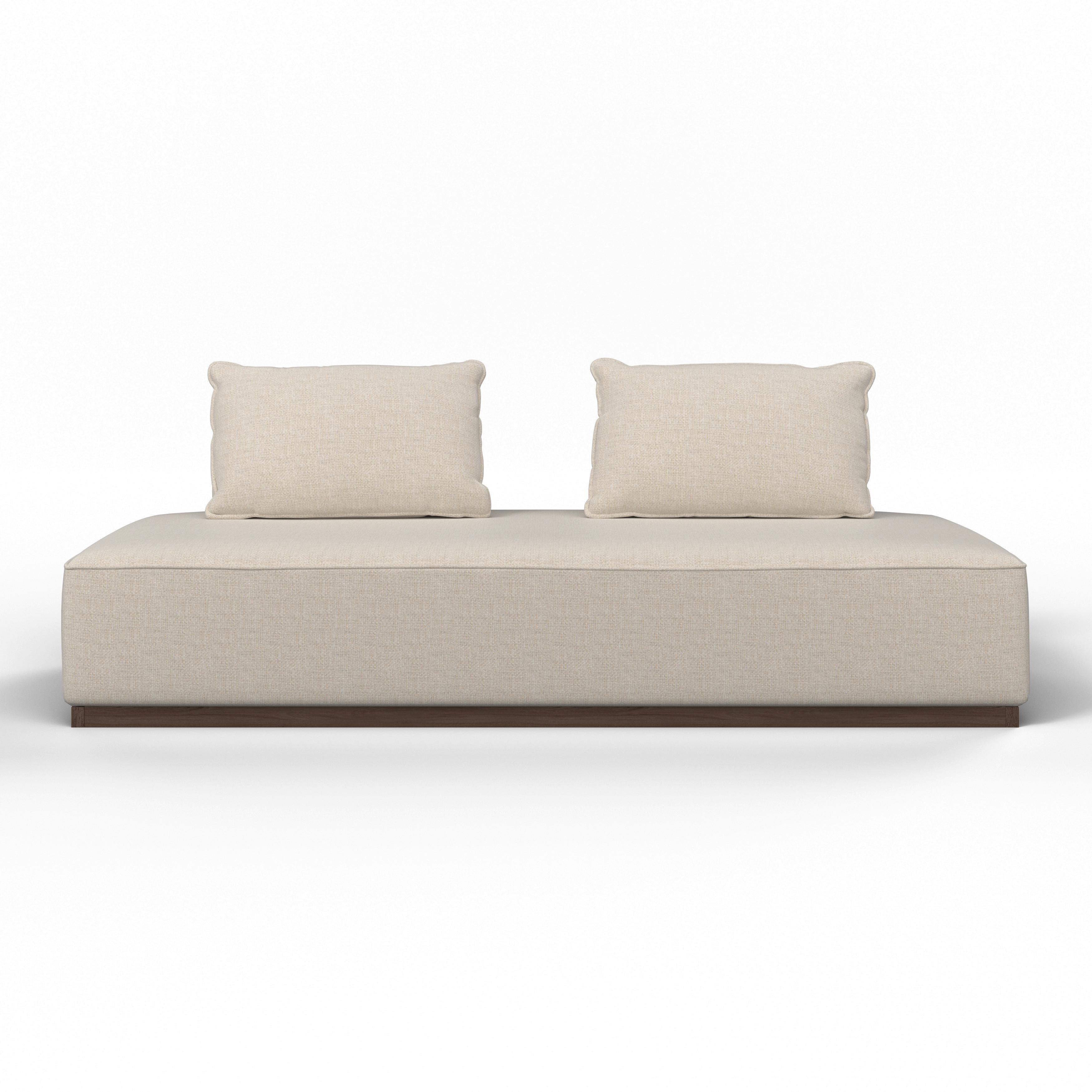 Pohovka CHRISTINA, béžová farba - farba vlašského orecha/béžová, Modern, drevo/kompozitné drevo (215,5/87/106cm) - Bessagi Home
