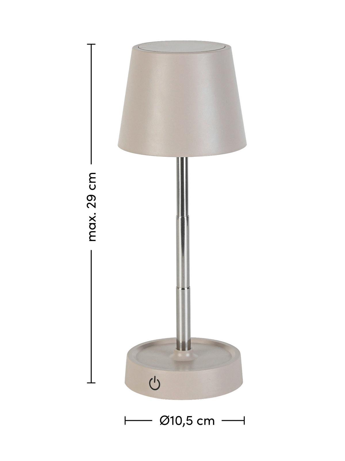 STOLNÍ LAMPA NA BATERIE KLAPPI - pískové barvy, Moderní, kov/plast (10,5/11-28cm) - Mömax