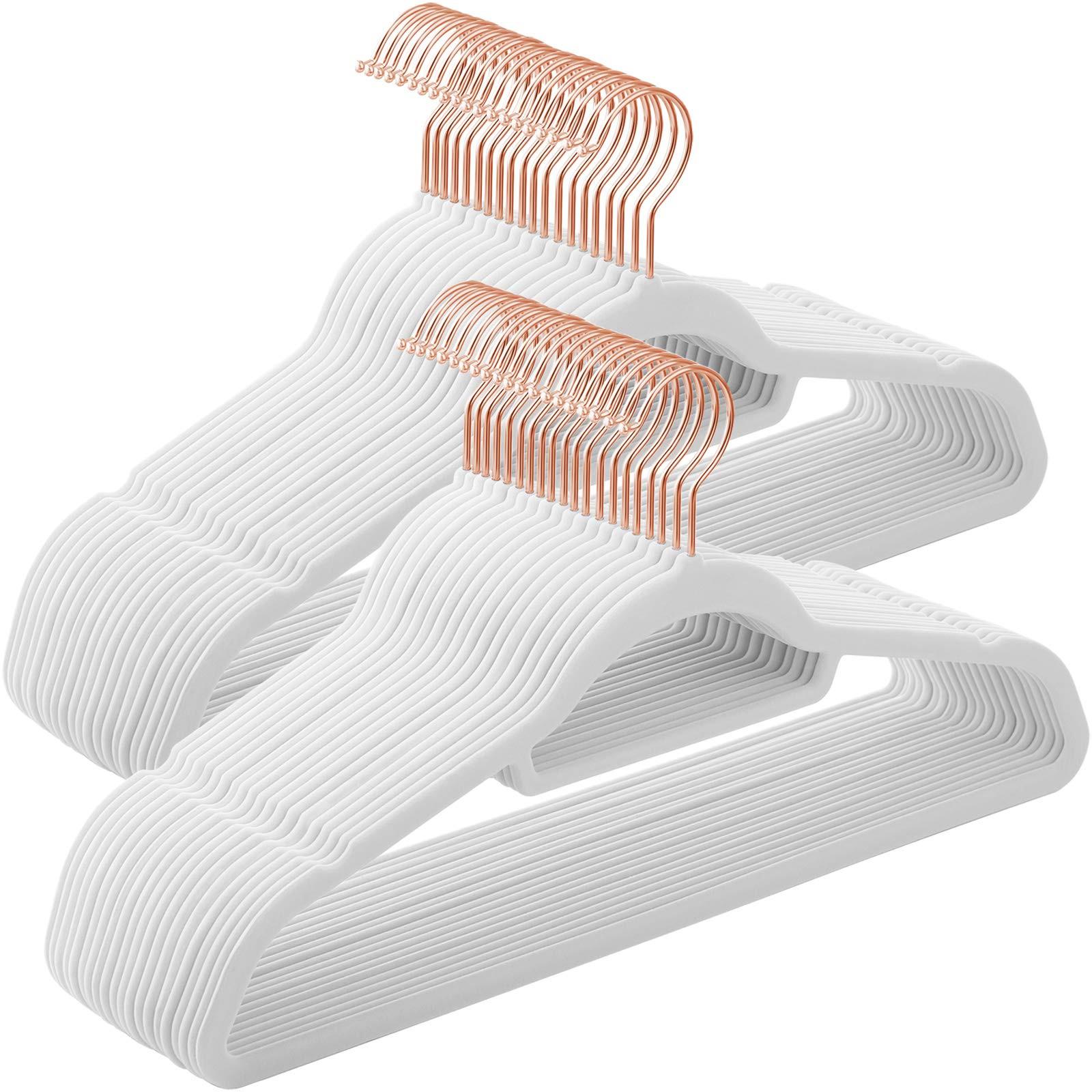 Kleiderbügel Weiß, Kupferfarben B: 42,7 cm - Weiß, Basics, Kunststoff/Metall (42,7/22/0,6cm)