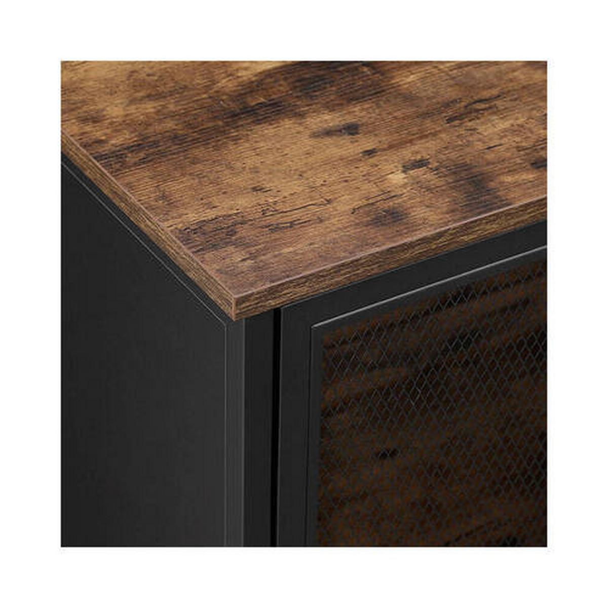 Kommode B: 70 cm Braun/Schwarz - Schwarz/Braun, Trend, Holzwerkstoff/Metall (70/100/33cm) - Boxxx
