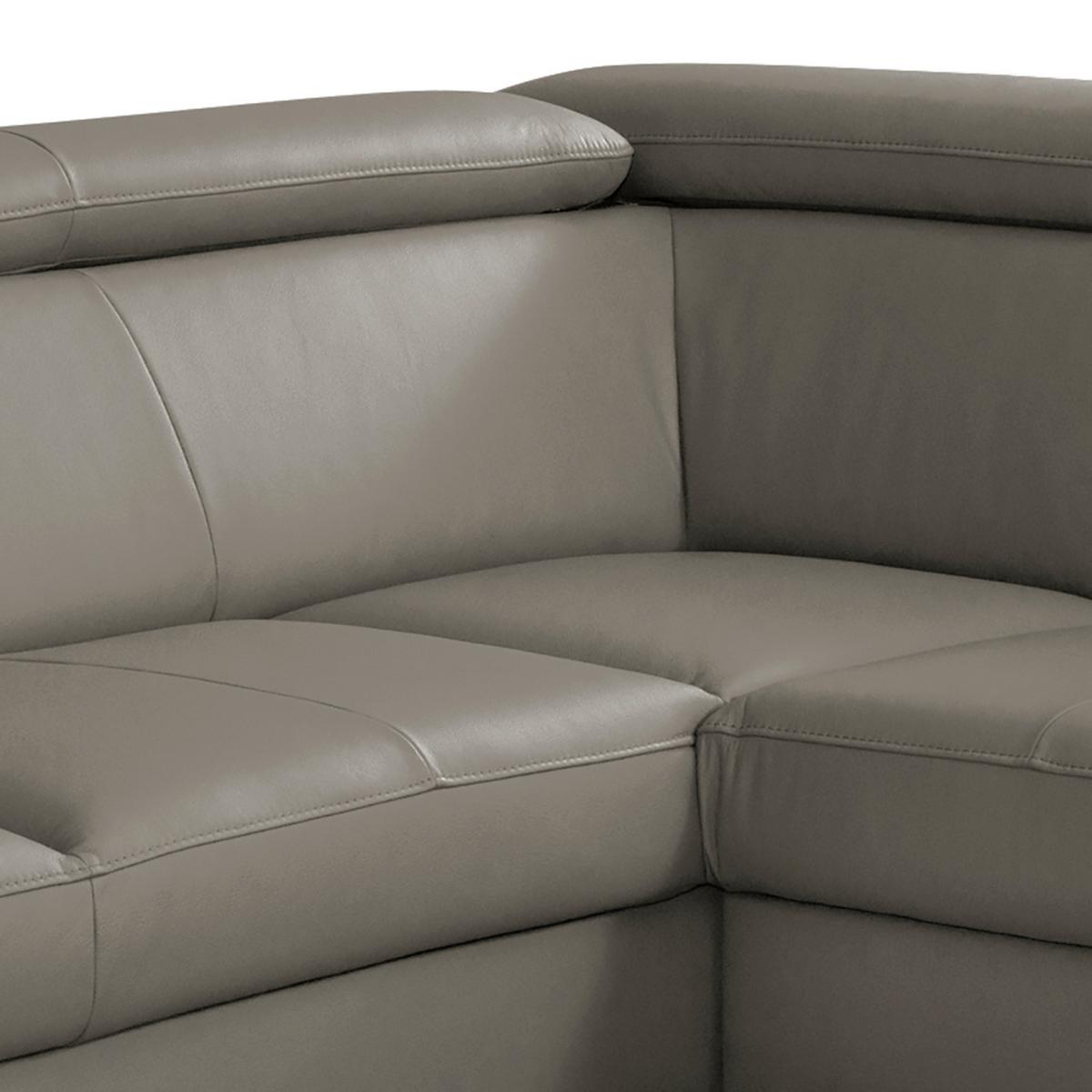 Ecksofa Note New Teilleder Schlammfarben 199x244 - Schlammfarben/Schwarz, Design, Leder/Textil (199/244cm) - Livetastic