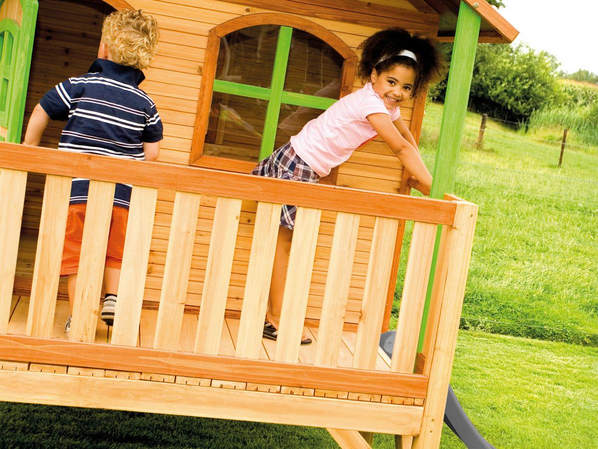 Spielhaus A030.040.80 - Rot/Braun, KONVENTIONELL, Holz/Kunststoff (349/233/212cm) - Ambia Garden