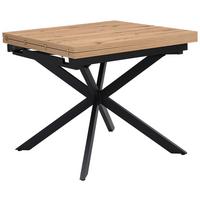 Esstisch ausziehbar Elio 90-180x90 cm Wildeiche Dekor - Wildeiche/Schwarz, LIFESTYLE, Holzwerkstoff/Metall (90-180/75/90cm)