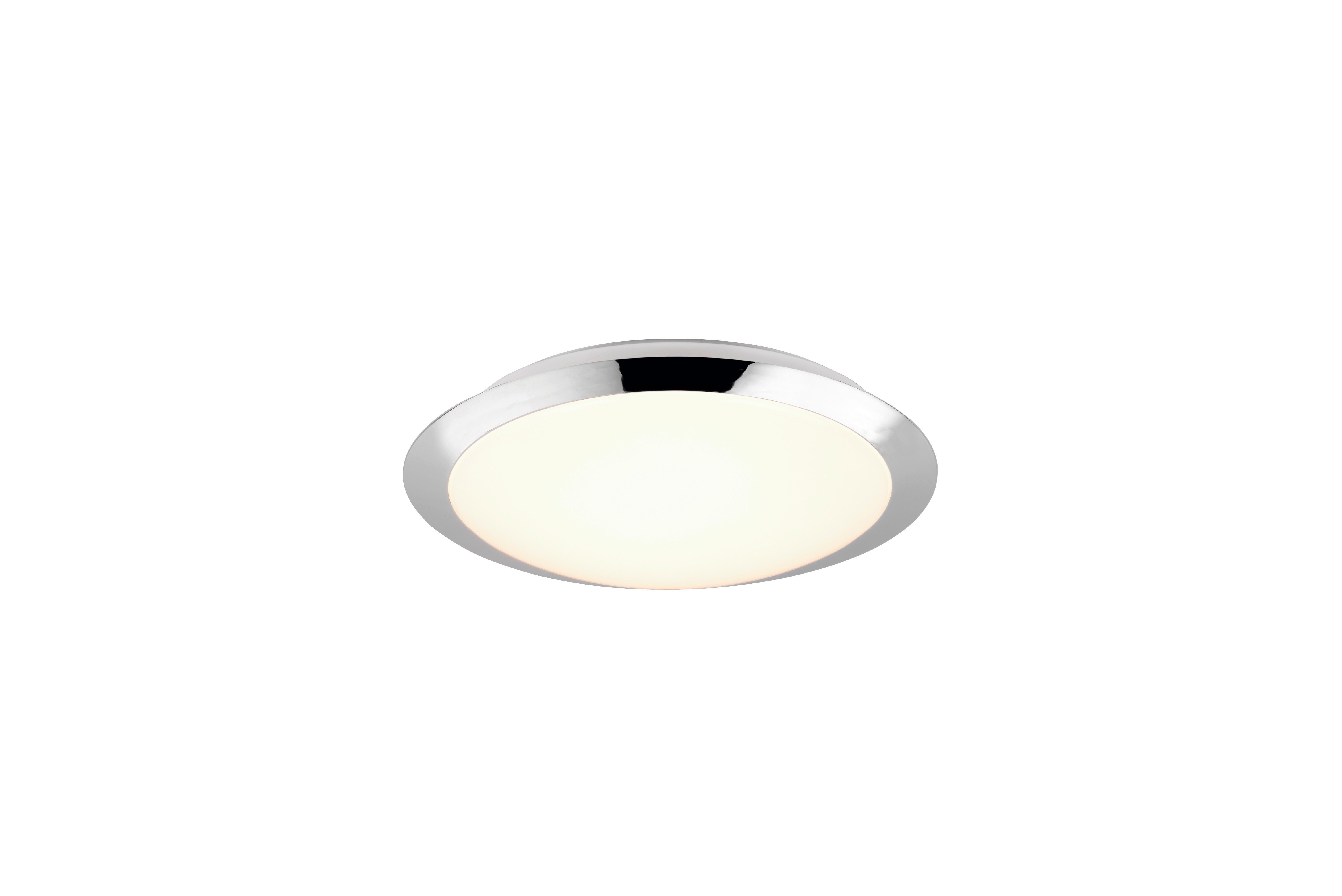 LED-Deckenleuchte Ø 29 cm, 1-Flammig, Rund - Chromfarben/Weiß, Basics, Kunststoff (29/8cm) - Trio Leuchten