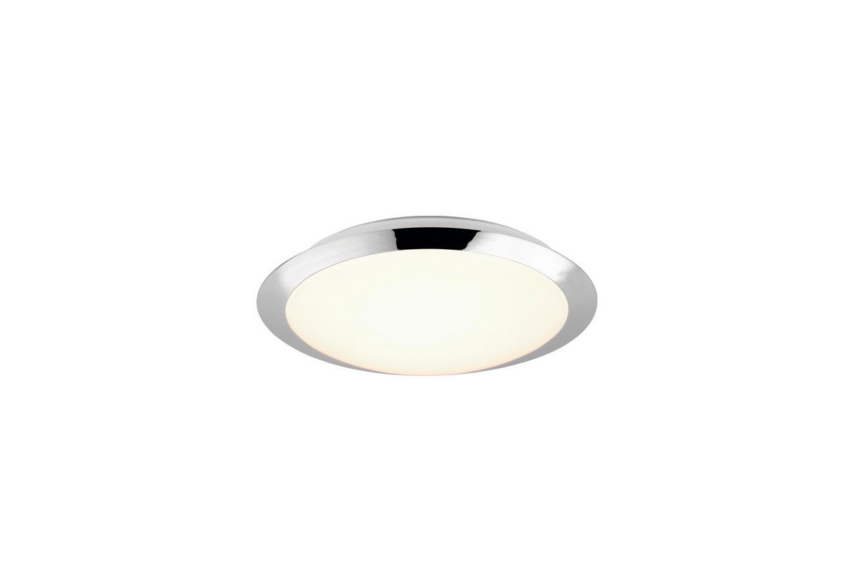 LED-Deckenleuchte Ø 29 cm, 1-Flammig, Rund - Chromfarben/Weiß, Basics, Kunststoff (29/8cm) - Trio Leuchten