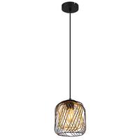 Hängeleuchte Dichti Schwarz Goldfarben D: 18 Cm - Goldfarben/Schwarz, Basics, Kunststoff/Metall (18/150cm) - Globo