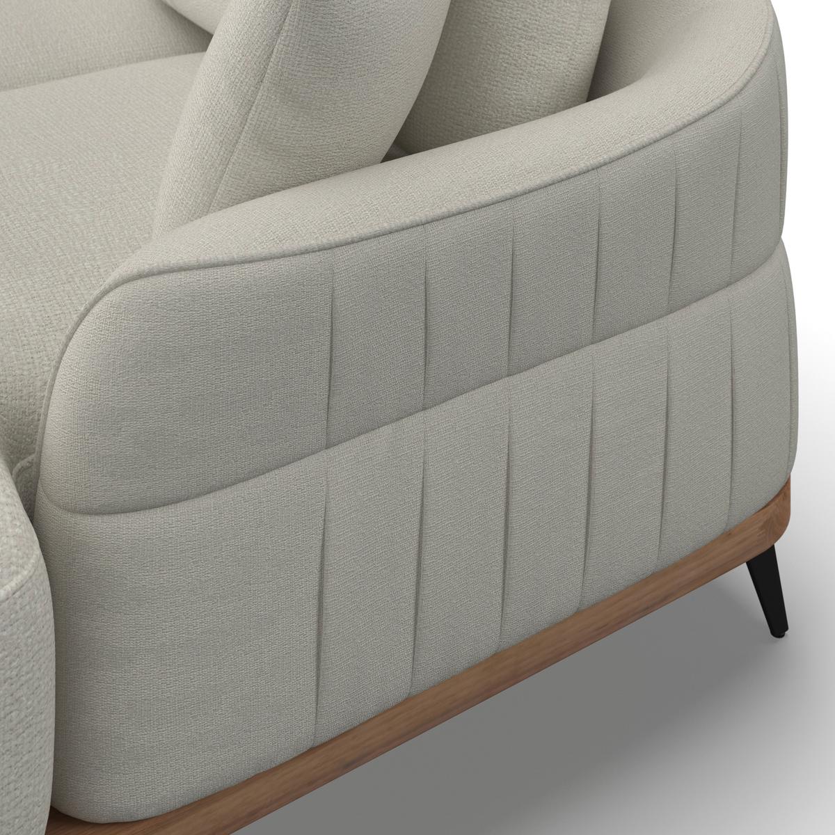 Sedací souprava MELIA, oboustranná, krémová - černá/krémová, Moderní, kov/dřevo (254/69/166cm) - Bessagi Home