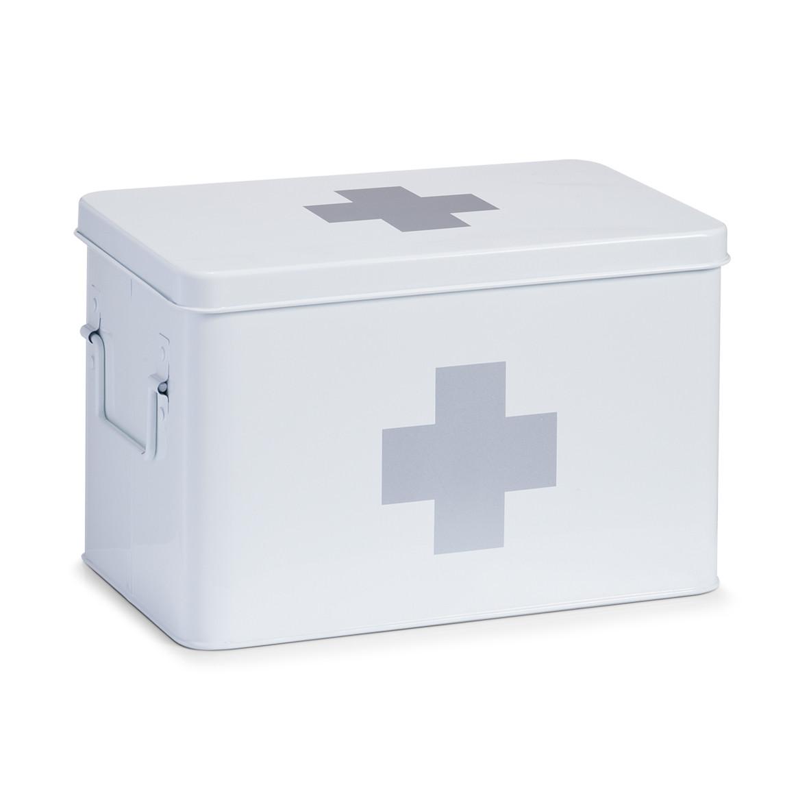 Medizinbox Weiß B: 32 Cm - Weiß, Basics, Metall (32/20/21cm) - Zeller Present