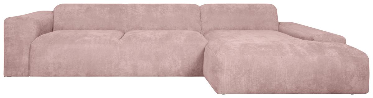 Ecksofa Hannah Rosa 343x170 cm - Schwarz/Rosa, Design, Textil (343/170cm) - MID.YOU