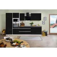 Küchenblock Lorena Küchenblock 335 cm - Schwarz Hochglanz/Graphitfarben, Basics, Holzwerkstoff (335cm) - Respekta