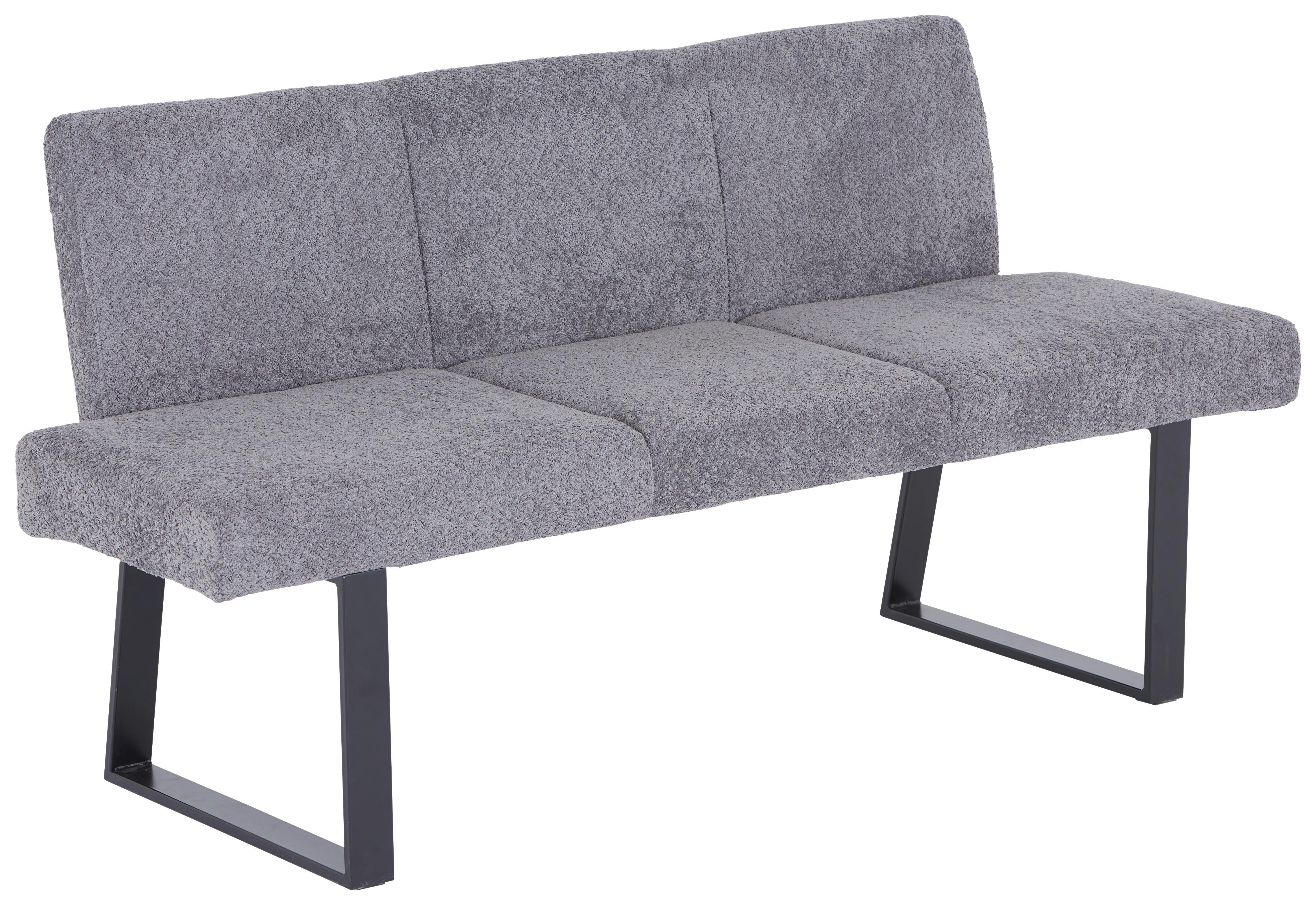Sitzbank Grau Tampa 166x82x61 cm - Schwarz/Grau, MODERN, Textil/Metall (166/82/61cm) - MID.YOU