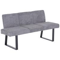 Sitzbank Grau Tampa 166x82x61 cm - Schwarz/Grau, MODERN, Textil/Metall (166/82/61cm) - MID.YOU