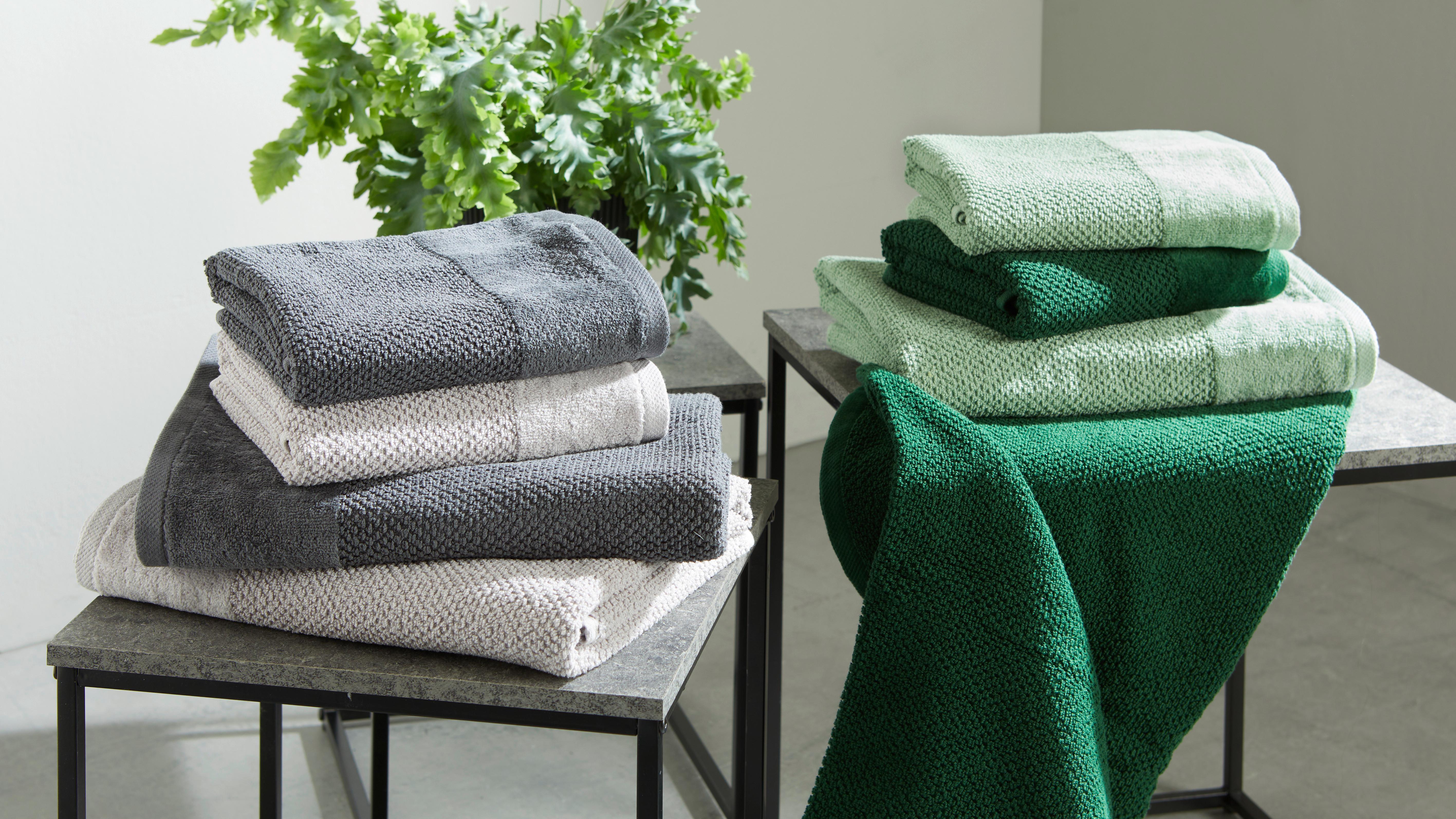 Handtuch Set Chiara 4-Tlg. Baumwolle 450 G/M2 - Anthrazit/Silberfarben, MODERN, Textil - Luca Bessoni