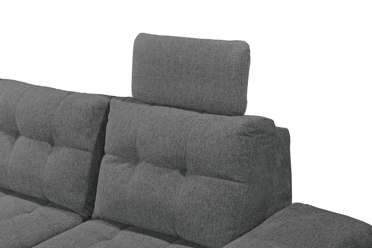 Wohnlandschaft Durban U mit Bettkasten Dunkelgrau - Schwarz/Graphitfarben, KONVENTIONELL, Textil (218/324/170cm) - MID.YOU